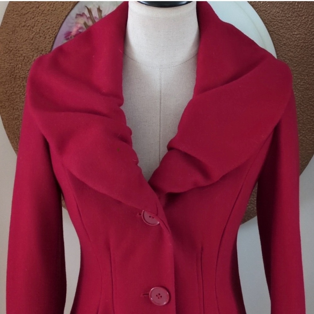 Express Women's Bold Red peacoat  Coat - Picture 4 of 8